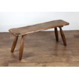 Jack Grimble of Cromer elm, coffee table, with carved rose decoration/signature, 98cm wide x 39cm