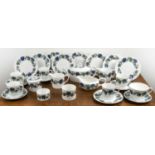 Susie Cooper (1902-1995) 'Art Nouveau blue' pattern part tea or coffee set, comprising of a