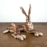 Pierre Diamantopoulo (b.1952) studio pottery model of a hare, signed and dated '97 to the base,