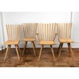 Foersom & Hiort-Lorenzen for Fredericia set of four lacquered beech 'Mikado' chairs, comprising of