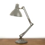 Jac Jacobson for One Thousand and One (1001) lamps '001 Luxo' anglepoise grey desk lamp, with