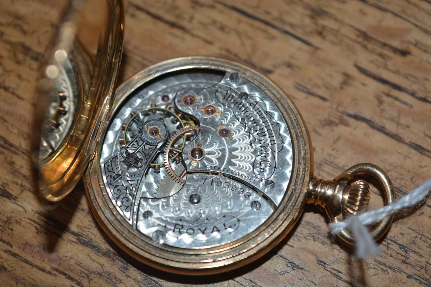 14k gold cased Waltham full hunter pocket watch the cover concealing a white enamel dial with - Image 5 of 9