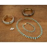 Collection of Continental jewellery comprising of: an unmarked yellow metal (untested) and turquoise