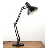 Jac Jacobson for One Thousand and One (1001) lamps '001 Luxo' anglepoise black desk lamp, with label