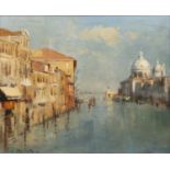 Ian Houston (1934-2021) 'The Grand Canal, Venice', oil on board, signed lower left, 22cm x 27cm