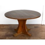 Derek Fishman Slater (Yorkshire School, In the Mouseman tradition) Oak, table with circular adzed