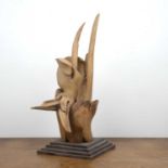 Attributed to Willi Soukop (1907-1995) 'Untitled abstract', wooden sculpture, unsigned, 56cm high