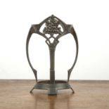 WMF (Würtemburgische Machin Fabrik) pewter vase holder or stand with Secessionist decoration, with