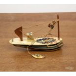 Sam Smith of Dartmouth (1908-1983) 'Executive', wooden model of a boat, with painted decoration,