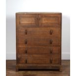 Attributed to Gordon Russell (1892-1980) oak, chest of drawers, with two doors enclosing slide