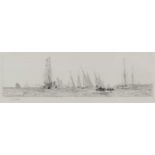 William Lionel Wyllie (1851-1931) The Kings Yacht at Cowes, etching, pencil signed in the margin,