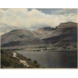 Attributed to Henry Mayson (19th/20th century) 'Wastwater and Scafell Pike', hand-tinted photograph,