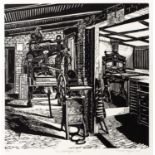 Howard Phipps (b. 1954) 'The Whittington Press', woodcut, pencil signed in the margin, titled,