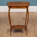 A Continental walnut lamp table