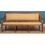 A Continental, possibly Italian, chestnut sofa in the Neoclassical style