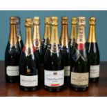 A selection of ten bottles of Champagne