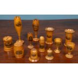 A group of twelve 19th century and later Mauchline wares