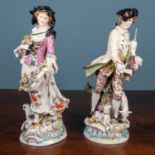 A pair of Capodimonte porcelain figurines