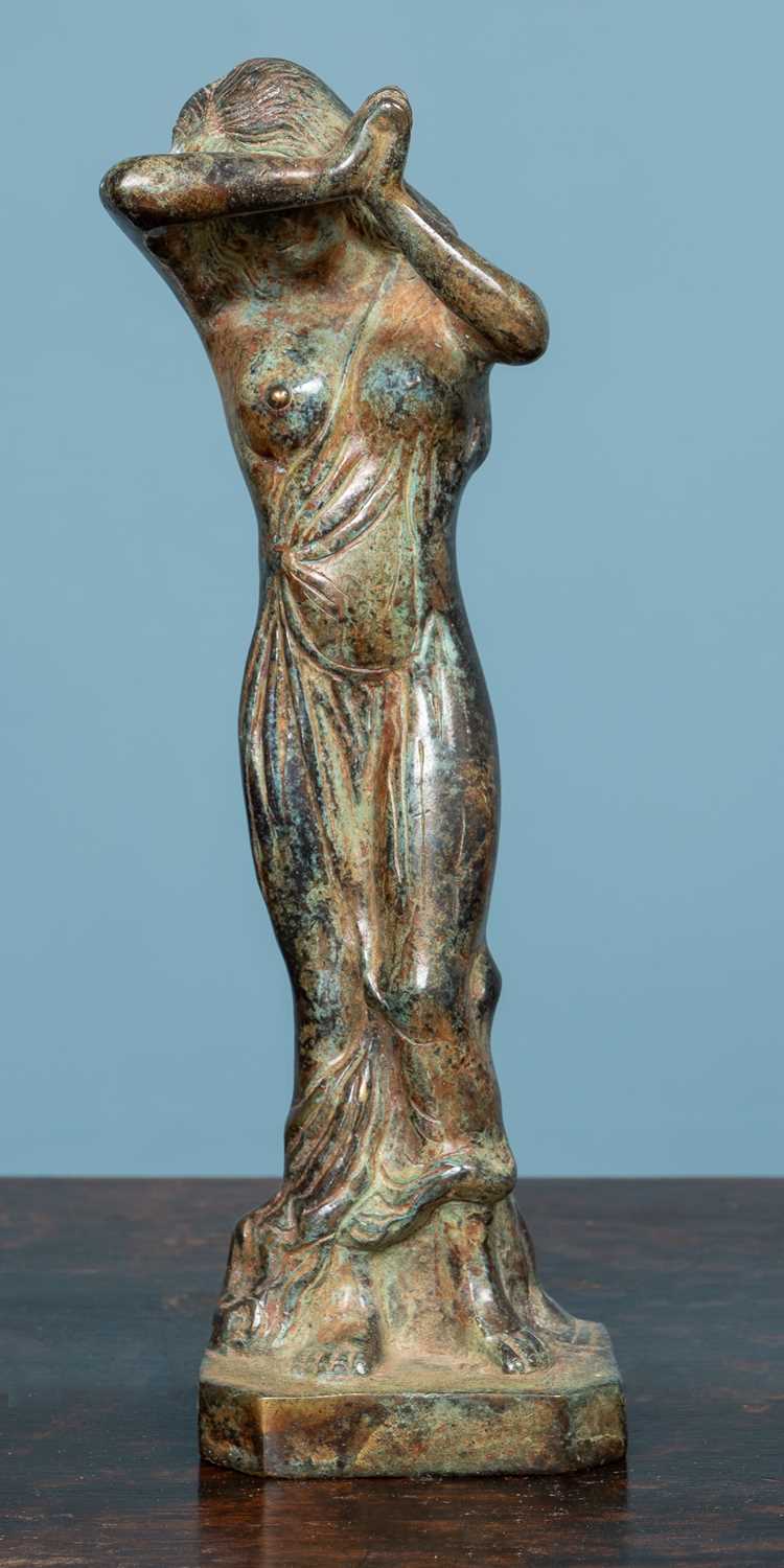 A 20th century school bronze sculpture of a female