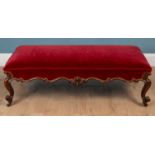 A 19th century rosewood rectangular stool