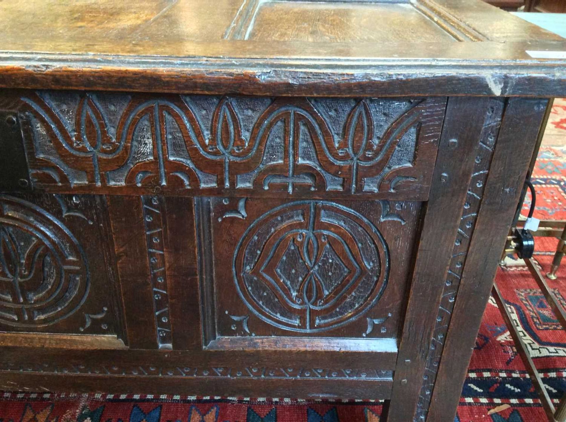 A Charles II oak coffer - Image 9 of 17