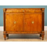 A small 19th century continental walnut side cabinet