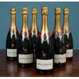 Six bottles of Bollinger Special Cuvée Brut Champagne; and a bottle of Louis Roederer Brut Champagne