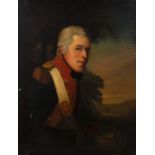 Follower of Sir Henry Raeburn (b.1756-d.1823), Portrait of a military officer in a wooded clearing