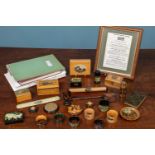 A group of 19th century and later Mauchline wares, tartan wares, etc