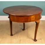 A George II mahogany demi-lune foldover tea table