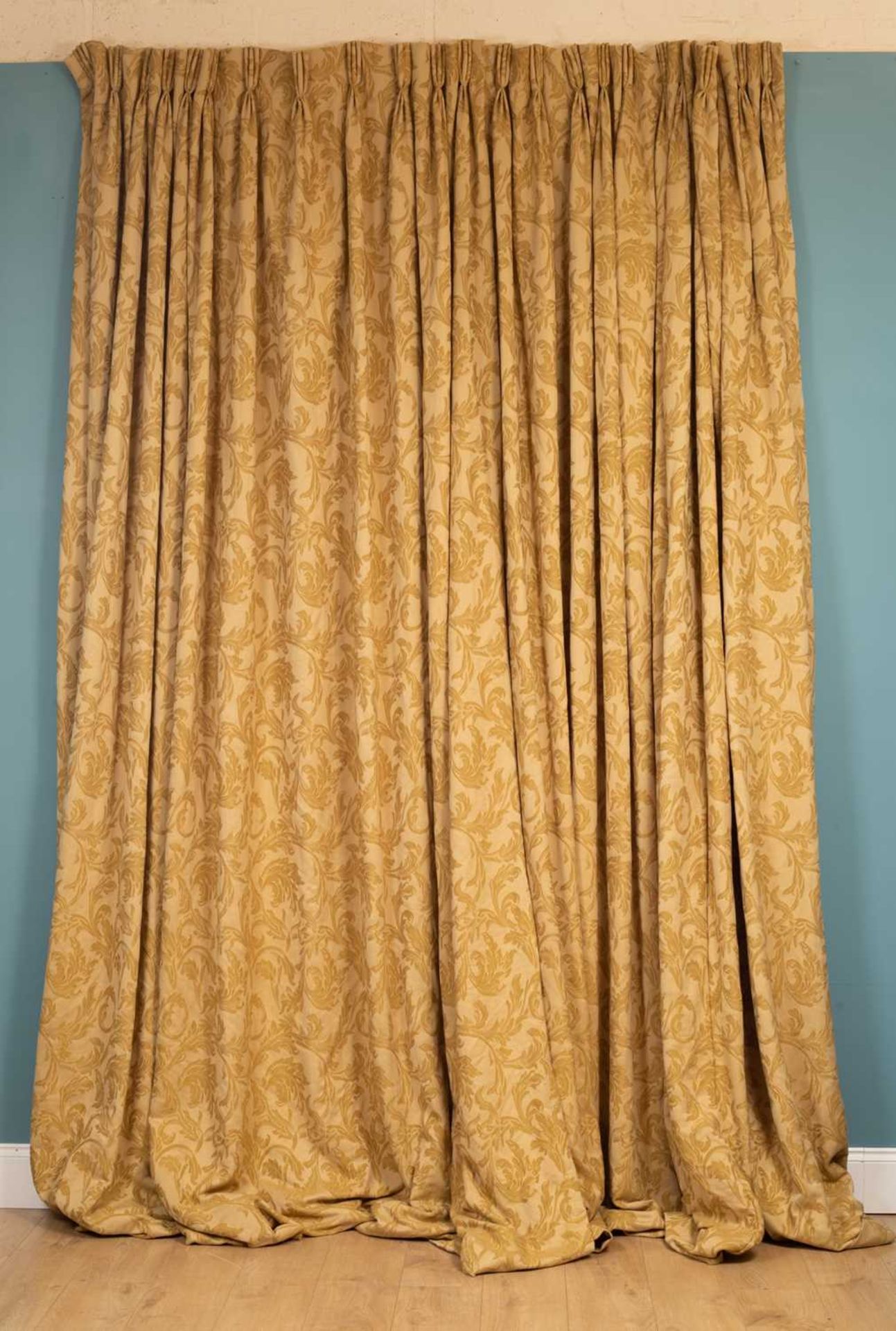 Two pairs of interlined curtains