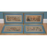 A set of four decorative coloured prints after Cipriani