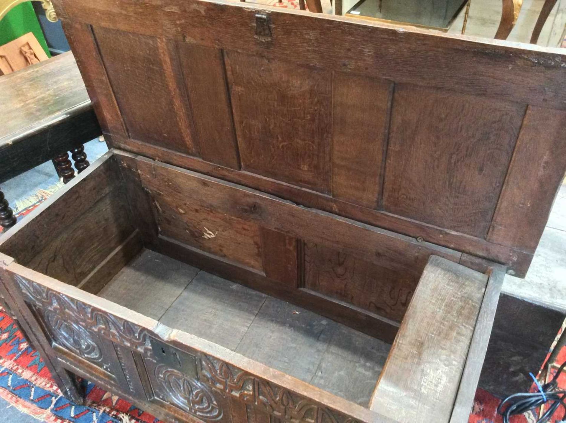 A Charles II oak coffer - Image 8 of 17