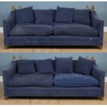 A pair of modern Knole style three seater sofas