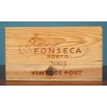A case of twelve bottles of 2003 Fonseca Vintage Port