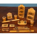 A group of fourteen various 19th century and later Mauchline souvenir wares