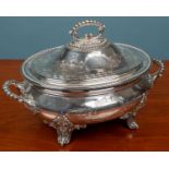 A Continental, possibly French, silver plated tureen and cover