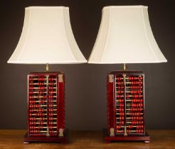 A pair of 'abacus' table lamps