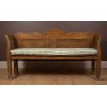 A 19th century Continental style pine bench
