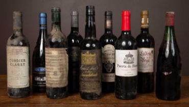 Eight bottles of red wine and a bottle of Tomás Abad's Medium Amontillado Sherry