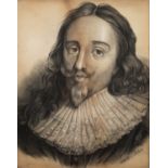 A highlighted drawing of Charles I