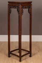 A Chinese hardwood jardinière stand
