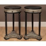 A pair of modern Empire style lamp tables
