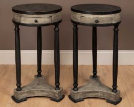 A pair of modern Empire style lamp tables