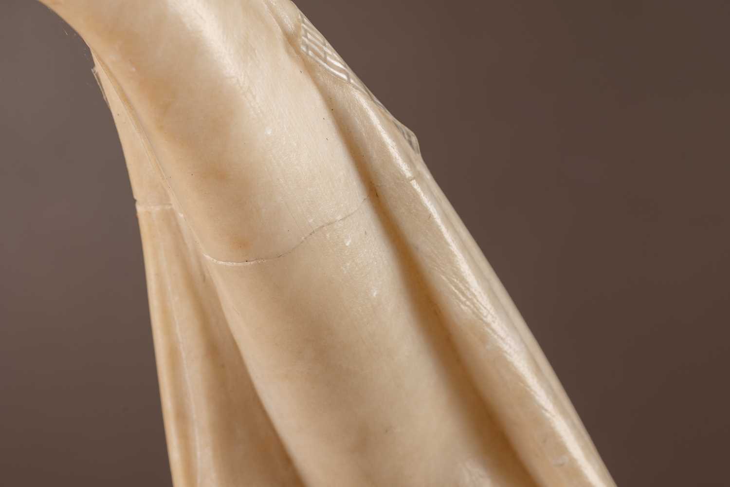 An alabaster sculpture of a draped nude - Image 8 of 8