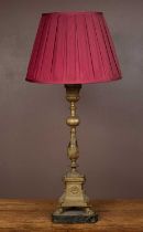 A cast brass table lamp