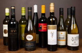 A group of eleven various white wines