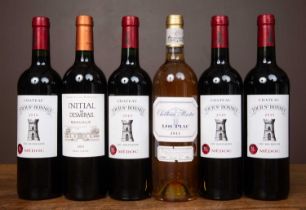 A selection of six bottles of wine