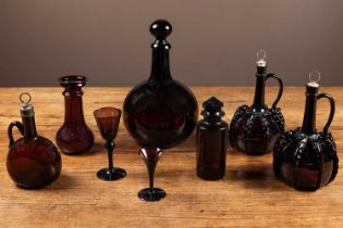 A collection of Continental amethyst glassware