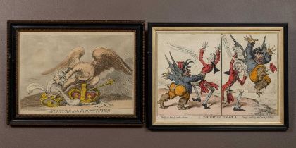 Two 19th century hand coloured etchings after James Gilray (b.1756-d.1815)